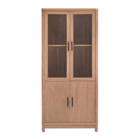 Manhattan Comfort Jodie 31" Mid-Century Modern Bookcase - Maple-Mid-Century Modern Bookcase for Home Office, Living Room, and Extra Storage Use