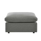Modway Commix Overstuffed Outdoor Patio Ottoman - Charcoal-Foam Padded Cushions