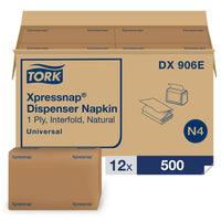 Tork Universal Xpressnap 1-Ply Napkins - Natural - 6000 Pack-Help prevent contamination with the compatible well-covered napkin dispensers - guests only touch the napkins they use