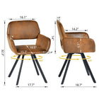 Homy Casa - Ensemble de 2 chaises pivotantes d'accueil pour bureau - Tissu en suède brun-Tissu rembourré durable et respirant pour un confort tout au long de l'année.