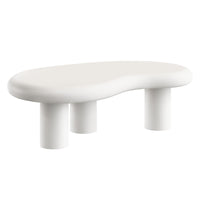 Modway Elowen Outdoor Coffee Table - White-Smooth Concrete Construction