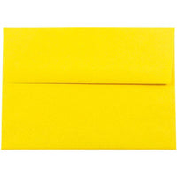 JAM Paper A7 Coloured Invitation Envelopes - 5.25 x 7.25 - Yellow Recycled - 50 Pack-Envelope Features: Straight flap gum closure, high quality Smooth paper finish, 30% recycled