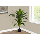 Monarch Specialties - Plante Artificielle - 47 po H - Arbre De Dracaena - Mis En Pot - Touche Réelle - Feuilles Vertes - Pot Noir-34 feuilles vertes et luxueuses qui sont réglables et ont une finition qui semble réelle au toucher
