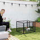 PawHut Metal Pet Playpen with Gate-Made of steel tube and steel wires for stability