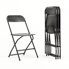 Flash Furniture Hercules Series 800 lb. Capacity Plastic Folding Chair, Black, 4 Pack-Armless