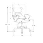 Monarch Specialties 7261 Multi-Position Office Chair - White Mesh -Assembly required: Illustrated instructions and all hardware are provided for convenience (additional tools may be needed)