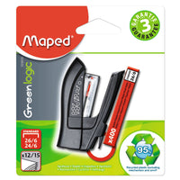 Maped Greenlogic Mini Stapler - Assorted Colours-As discreet as it is practical, this mini stapler is easy to use and slides into your tightest storage