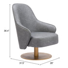 Zuo Withby Accent Chair - Grey-3 year limited warranty