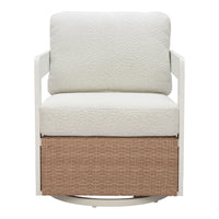 Zuo Gelo Swivel Chair - White/Brown-Removable and washable cushion cover