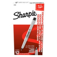 Sharpie Permanent Markers - Ultra-Fine Tip - Black - 12 Pack-Precise, ultra-fine tip for extreme control
