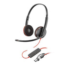 HP - Casque audio Poly Blackwire 3220 stéréo USB C avec adaptateur USB C et USB A - noir-Connectivité améliorée pour vos appareils avec un câble USB-C et un adaptateur USB-A câblé.