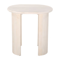 Zuo Risan Side Table - Natural-Bleached Mango Wood oval shape tabletop