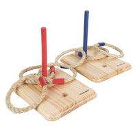Triumph Wood Quoit Set - Brown-Safe, fun toss game that plays like horseshoes with sisal rope rings