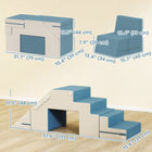 Qaba - Blocs d’escalade en mousse pour tout-petits - mousse de jeu souple - bleu - ensemble de 2-Housse amovible et lavable en machine pour un nettoyage rapide et facile 