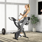 Soozier - Vélo D’Exercice Pliant 3 En 1 Avec Résistance Magnétique À 8 Niveaux - Noir-Conception 3-en-1, positions verticale, détendue ou allongée  