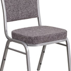 Chaise de banquet empilable en tissu à chevrons avec dossier couronne, siège épais et cadre argenté, ens. 4 [4-FD-C01-S-12-GG]-Rembourrage en tissu à chevrons