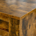 HOMCOM Lift Top Coffee Table with Hidden Storage and Open Shelves - Brown-Material: Particle Board
