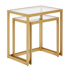 Hudson&Canal - Table d'appoint rectangulaire gigogne Rocco - Laiton-La plus grande table a une capacité de poids de 20 lb, la plus petite table peut supporter 15 lb