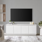 Hudson&Canal - Meuble TV Presque pour téléviseurs jusqu'à 75" - Blanc-Fabriqué à partir de matériaux MDF robustes avec une finition blanche artisanale