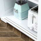 HOMCOM - Armoire de rangement de cuisine moderne 42 po L avec 2 portes coulissantes en verre - blanc-Ce buffet de cuisine dispose d'une étagère intérieure réglable 