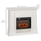 HOMCOM 46" Electric Fireplace with Mantel, Shelf, Remote Control and Timer - White-Timer allows 0.5-6 hours off 