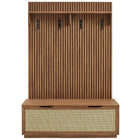 Modway Soma Fluted 3-in-1 Hall Tree with Storage Bench & Coat Rack - Walnut-8