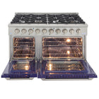 Kucht 48" KNG Series Pro Style Natural Gas Range - Stainless Steel/Blue-Electronic ignition with auto re-ignition reduces the risk of gas leaks for enhanced safety