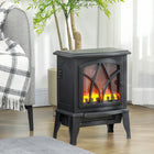 HOMCOM 18" Portable Electric Fireplace Heater with Overheat Protection - Black-750W or 1500W, two adjustable heating modes 