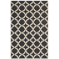 Modway Cerelia Moroccan Trellis Indoor/Outdoor Area Rug - 9 ft W x 12 ft L - Black/Beige-Moroccan Trellis Area Rug