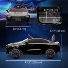 Qaba Mercedes-Benz AMG CLA 45 Licensed 12V Ride on Car - Black-Rear wheels with suspension, speeds adjustable between 1.9-3.1 mph (3-5 km/h) 