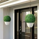 HOMCOM - Boules topiaires artificielles en buis 15,7 po - vert - lot de 2-Couleur : Vert 
