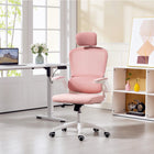HOMCOM Ergonomic Office Chair with Lumbar Support - Pink-Adjustable and rotatable headrest offers tailored neck support for optimal comfort