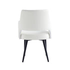 Manhattan Comfort - Chaise de salle à manger moderne Tremont 58 cm en similicuir blanc avec accoudoirs-Assemblage minimal requis Matériel inclus