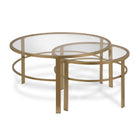 Hudson&Canal Gaia Round Nested Coffee Table - Brass-Handcrafted brass finish is applied to the steel frame
