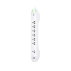 360 ​​Electrical - Multiprise à 7 prises Idealist 3.4 avec 2 ports USB 3,4 A et cordon de 6 pieds - Blanc-7 prises avec couvercles de sécurité coulissants pour répondre à tous vos besoins électriques
