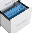 HOMCOM Vertical Mobile Filing Cabinet with Lockable Drawer - White-Suitable for under-desk placement to save space
