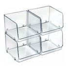 Azar - Petit bac de rangement empilable en plastique - Paquet de 2-Construction transparente pour une visibilité rapide et une organisation facile