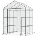Outsunny Walk-in Plant Greenhouse with PVC Cover - 56" x 56" x 77" - Clear- Perfect for seedlings, growing plants and flowers   