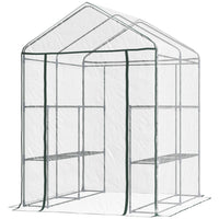 Outsunny Walk-in Plant Greenhouse with PVC Cover - 56" x 56" x 77" - Clear- Perfect for seedlings, growing plants and flowers   