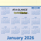 AT-A-GLANCE - Sous-main mensuel compact QuickNotes 2026 - 10 7/8 po H x 17 3/4 po l - anglais-Format des blocs : 1 3/4 po x 1 3/4 po