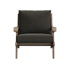 Modway Saratoga Outdoor Teak Wood Armchair - Flint Grey-Assembly Required