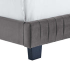 Modway Celine Channel Tufted Performance Velvet King Bed - Grey-Weight Capacity: 900 lb