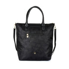 Karla Hanson® - Sac à provisions pliable Millie pour femmes, motif rose, rabat en similicuir noir-Rabat supérieur en similicuir noir ; nylon