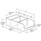 Azar - Petit bac de rangement empilable en plastique - Transparent - Paquet de 4-Séparateurs amovibles pour des compartiments personnalisables