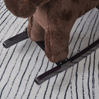 Qaba - Cheval à bascule en peluche sur rockers en bois - marron-Renforce les muscles du tronc et des bras, aide également à améliorer l’équilibre 