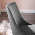 Modway Viscount Modern Accent Performance Velvet Dining Chair - Grey-Durable Stain-Resistant Fabric