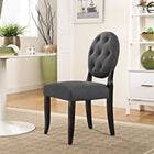 Modway Button Dining Side Chair - Grey-Solid Rubberwood Frame