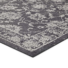 Modway Kazia Distressed Floral Lattice Area Rug - 8 ft W x 10 ft L - Dark Grey/Ivory-Gripping Jute Fabric Underside
