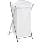 Honey Can Do Chrome Folding Hamper with Cover-White