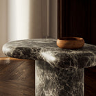 Modway Elowen Outdoor Faux Marble Side Table - Dark Emperador Marble-Non-Marking Levelers